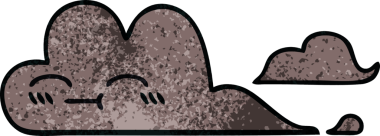 Bir insan tarafından çizilmiş fırtına bulutunun retro grunge deseni.