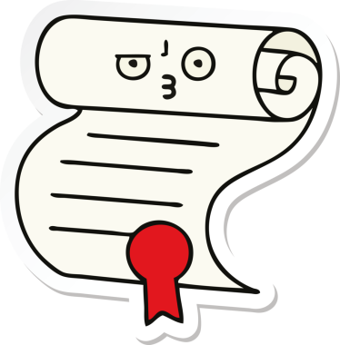 Bir insan tarafından çizilmiş şirin bir çizgi film sözleşmesinin çıkartması.