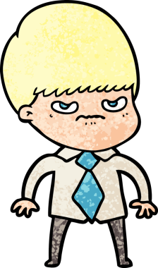 Bir insan tarafından çizilmiş çizgi film çocuğu.