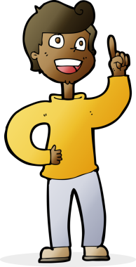 Bir insan tarafından çizilmiş harika bir fikri olan çizgi film çocuğu.