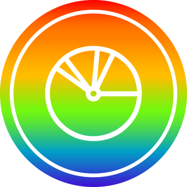 Bir insan tarafından çizilmiş gökkuşağı gradyan çizgili turta grafiksel simgesi