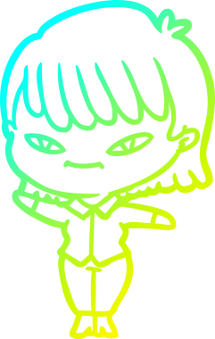 Bir insan tarafından çizilmiş bir karikatür kadın çizimi.