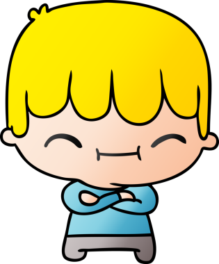 Bir insan tarafından çizilmiş, Kawaii 'nin gradyan çizgi filmi.