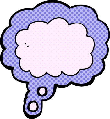 Bir insan tarafından çizilen çizgi film düşünce bulutu