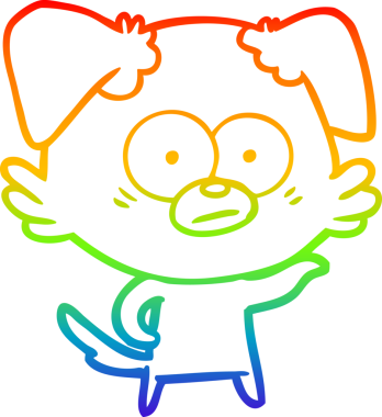 gökkuşağı gradyan çizimi bir insan tarafından çizilmiş sinirli bir köpek çizgi filmi