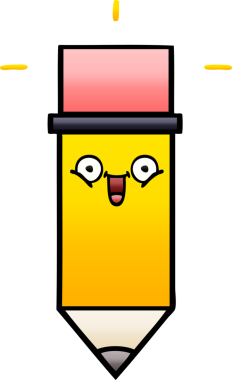 Bir insan tarafından çizilmiş bir kalemin gölgelenmiş karikatürü