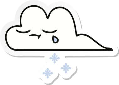 Bir insan tarafından çizilmiş şirin bir kar bulutunun çıkartması.