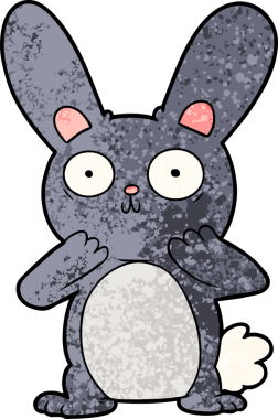 Bir insan tarafından çizilmiş bir tavşan.