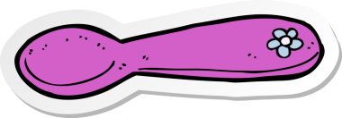 Bir insan tarafından çizilmiş karikatür kaşığının çıkartması.