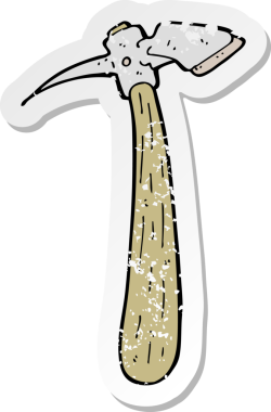 Bir insan tarafından çizilmiş bir baltanın gerilimli çıkartması.