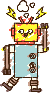 Bir insan tarafından çizilen robot tebeşiri.