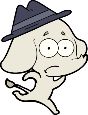 bir insan tarafından çekilen, güvenilmez bir fil çizgi filmi.