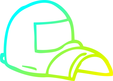 Bir insan tarafından çizilmiş beyzbol şapkasının soğuk gradyan çizgisi.