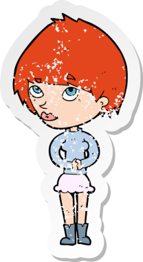 Bir insan tarafından çizilmiş gergin bir karikatürün gerilimli çıkartması.