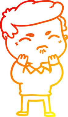 Bir insan tarafından çizilmiş, kızgın bir çizgi film karakteri.