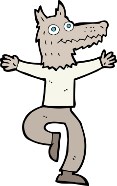 Bir insan tarafından çizilmiş bir kurt adam.