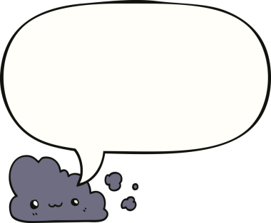 Bir insan tarafından çizilmiş tatlı bir çizgi film bulutu.