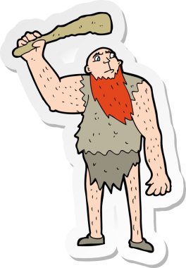 Bir insan tarafından çizilmiş bir karikatür çıkartması.