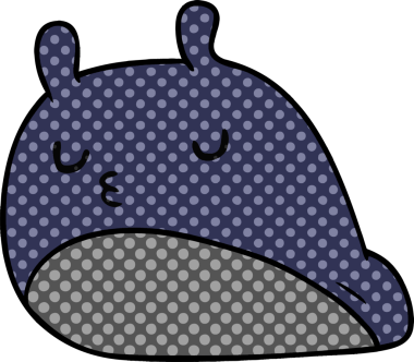 Çizim: kawaii şişman sümüklü böcek bir insan tarafından çizilmiş.