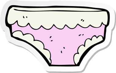 Bir insan tarafından çizilmiş karikatür iç çamaşırı çıkartması.