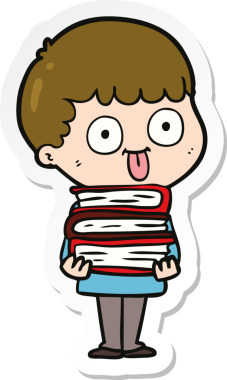 Bir insan tarafından çizilmiş karikatür adamın çıkartması.