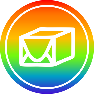 bir insan tarafından çizilmiş gökkuşağı gradyan ile paketlenmiş dairesel simge