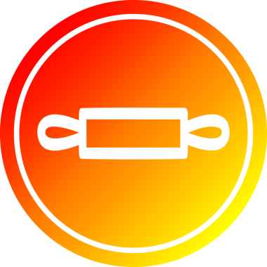 bir insan tarafından çizilmiş sıcak eğimli yuvarlak iğne simgesi