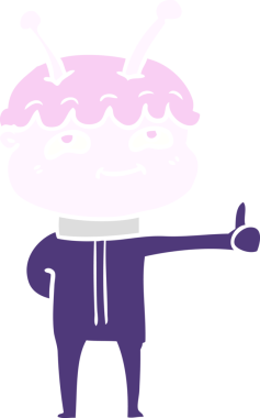 Bir insan tarafından çizilmiş düz renkli çizgi film uzay adamı.