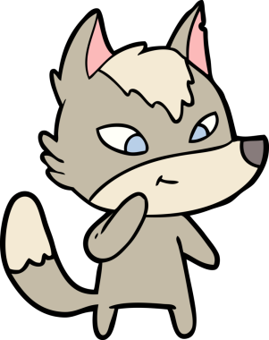 Bir insan tarafından çizilmiş dost canlısı bir kurt.