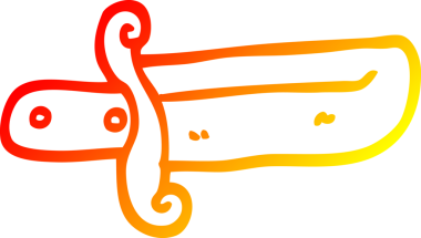 Bir insan tarafından çizilmiş küçük bir hançerin sıcak çizgi çizimi