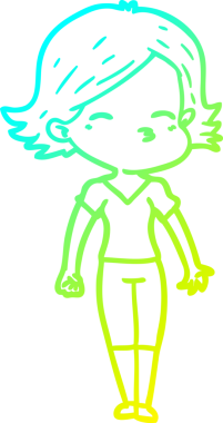 Bir insan tarafından çizilmiş bir karikatür kadın çizimi.