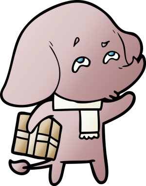 Bir insan tarafından çizilmiş, hediye hafızalı bir fil.