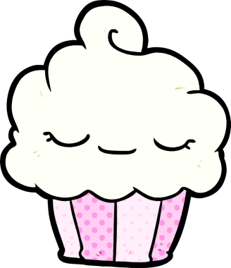 Bir insan tarafından çizilmiş komik bir kek.