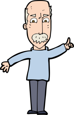 Karikatürist, bir insan tarafından çizilmiş sert bir koruma yayıyor.