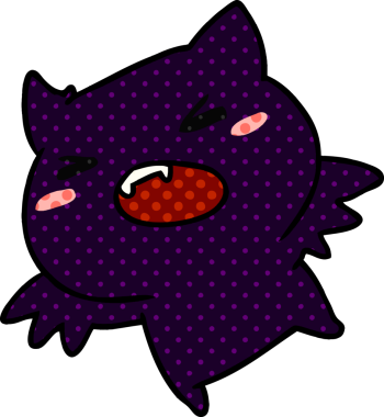 Bir insan tarafından çizilmiş kawaii sevimli yarasasının çizgi film çizimi