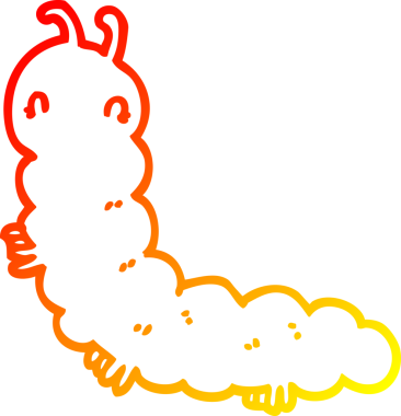 Bir insan tarafından çizilmiş bir tırtılın sıcak çizgi çizimi