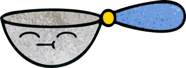 Bir insan tarafından çizilmiş bir kaşık retro grunge desen karikatürü.