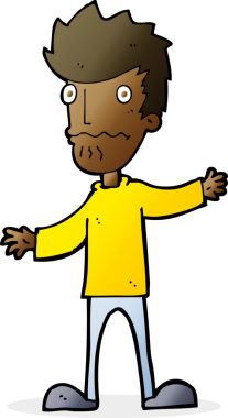 bir insan tarafından çizilmiş sinirli bir adam.