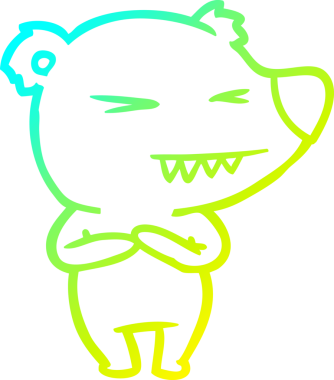 Bir insan tarafından çizilmiş kızgın bir kutup ayısı karikatürü.