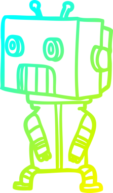 Bir insan tarafından çizilmiş soğuk gradyan robot çizimi