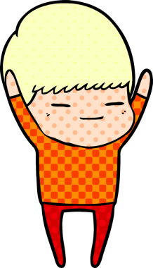 Bir insan tarafından çizilmiş kendini beğenmiş bir çocuk.