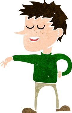 Çizgi filmci, bir insan tarafından çizilmiş saygısız bir jest yapıyor.