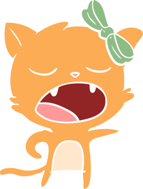 Bir insan tarafından çizilmiş düz renkli çizgi film.