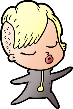 Bir insan tarafından çizilmiş güzel hippi kız.