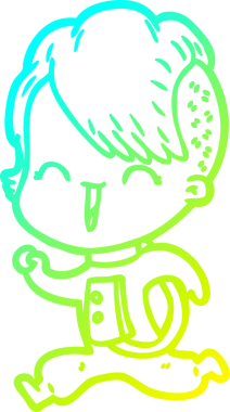 Bir insan tarafından çizilmiş uzay elbisesi giyen mutlu bir hipster kız çizgi filmi.