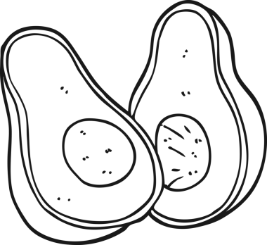 Bir insan tarafından çizilmiş avokado çizgi filmi.