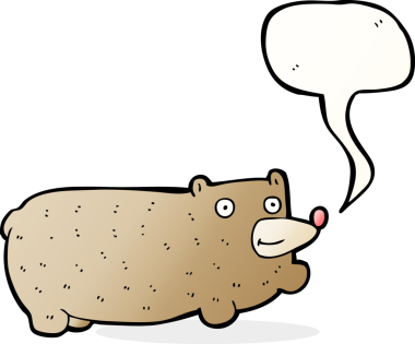 Bir insan tarafından çizilmiş komik bir çizgi film ayısı.