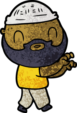 Bir insan tarafından çizilmiş sakallı bir adam.