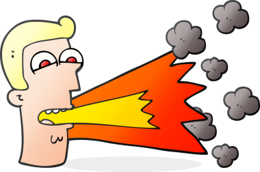 Bir insan tarafından çizilmiş serbest çizilmiş bağıran bir karikatür.