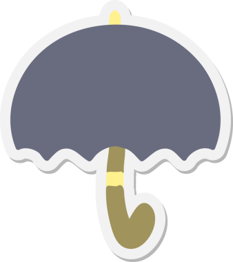 Bir insan tarafından çizilmiş şemsiye etiketi